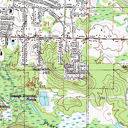 Topographic Map of Franklin Hill, AR