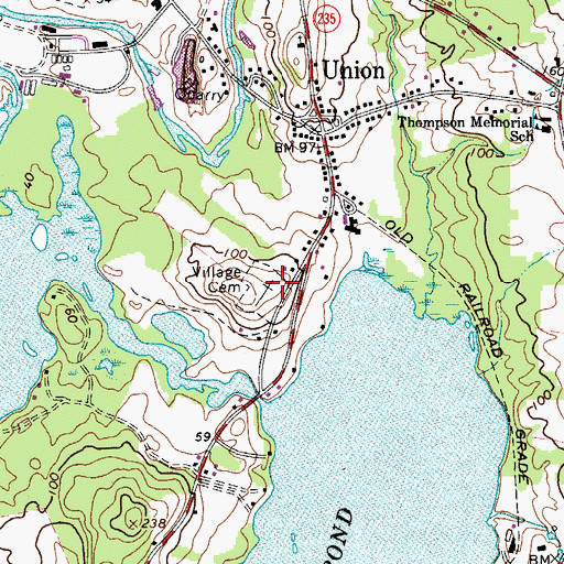 Topographic Map of Village Cemetery, ME