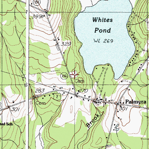 Topographic Map of Village Cemetery, ME