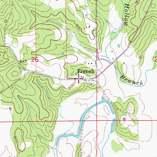 Topographic Map of French, AR
