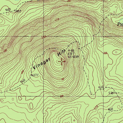 Topographic Map of Vinegar Hill, ME