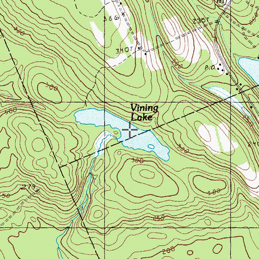 Topographic Map of Vining Lake, ME