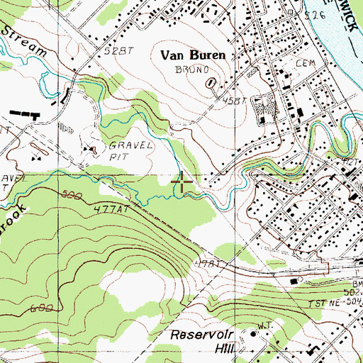 Topographic Map of Violette Brook, ME