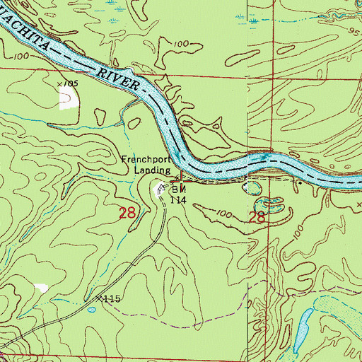 Topographic Map of Frenchport Landing, AR