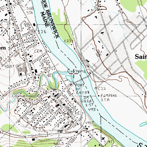 Topographic Map of Violette Stream, ME