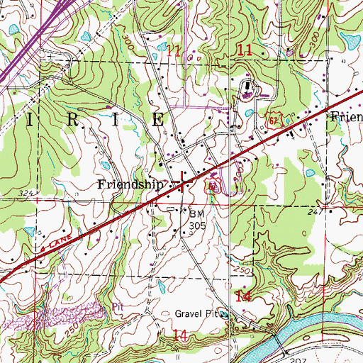 Topographic Map of Friendship, AR
