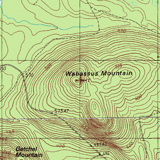 Topographic Map of Wabassus Mountain, ME