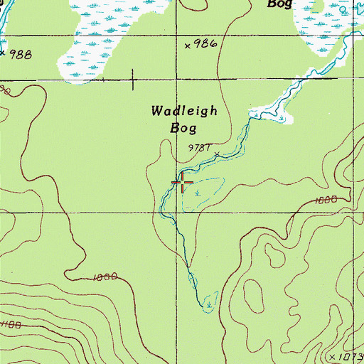 Topographic Map of Wadleigh Bog, ME