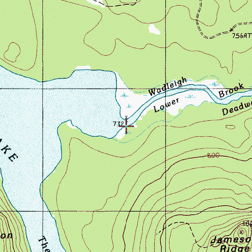 Topographic Map of Wadleigh Brook, ME