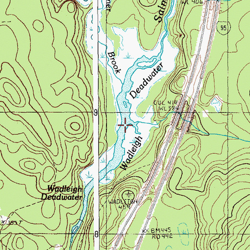 Topographic Map of Wadleigh Deadwater, ME