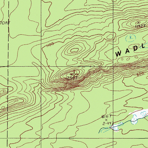 Topographic Map of Wadleigh Mountain, ME