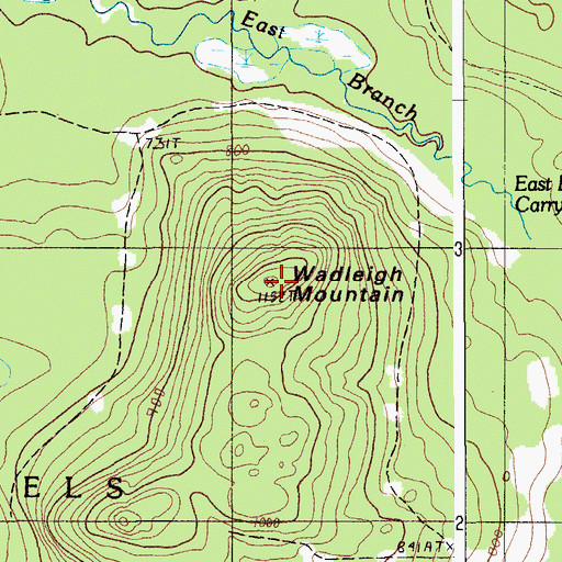 Topographic Map of Wadleigh Mountain, ME