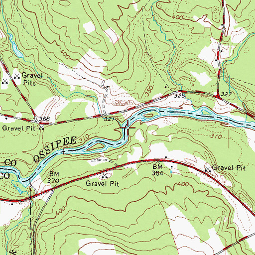 Topographic Map of Wadsworth Brook, ME