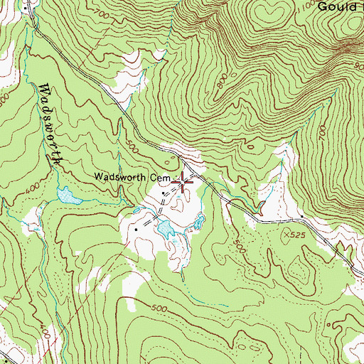 Topographic Map of Wadsworth Cemetery, ME