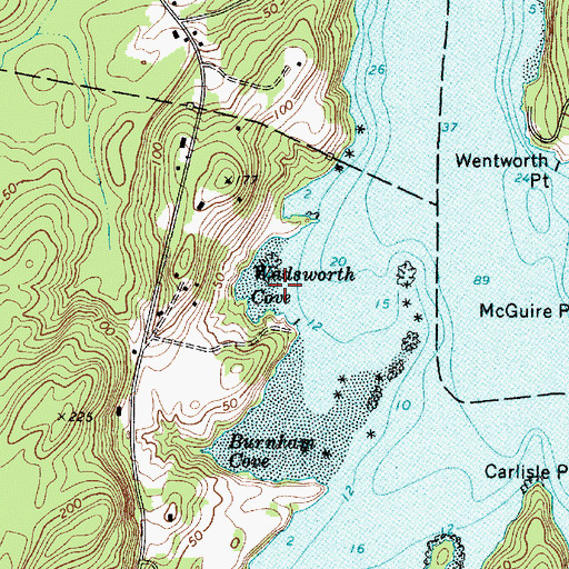 Topographic Map of Wadsworth Cove, ME