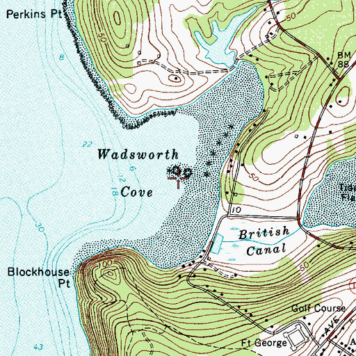 Topographic Map of Wadsworth Cove, ME