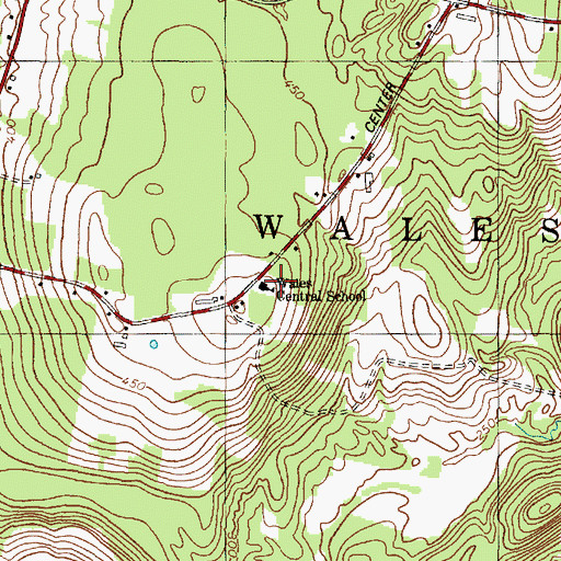 Topographic Map of Wales Central School (historical), ME