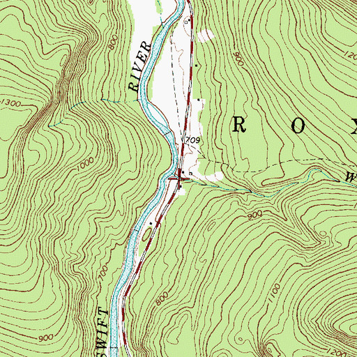 Topographic Map of Walker Brook, ME