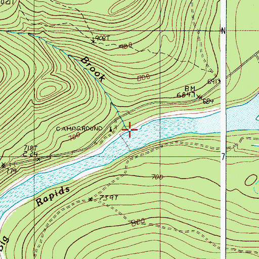 Topographic Map of Walker Brook, ME