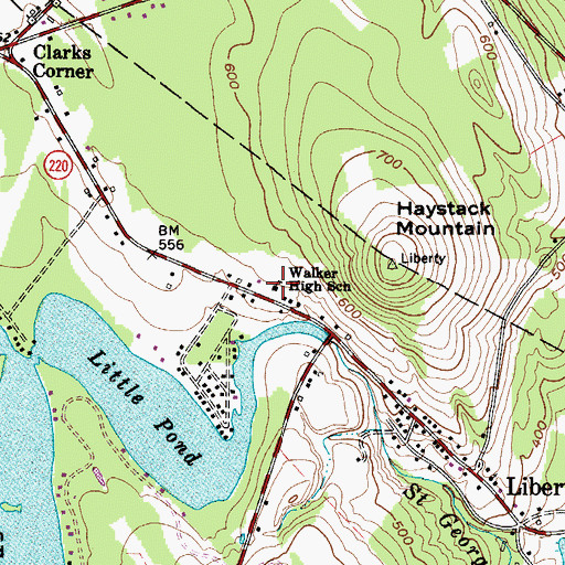 Topographic Map of Walker Memorial School, ME