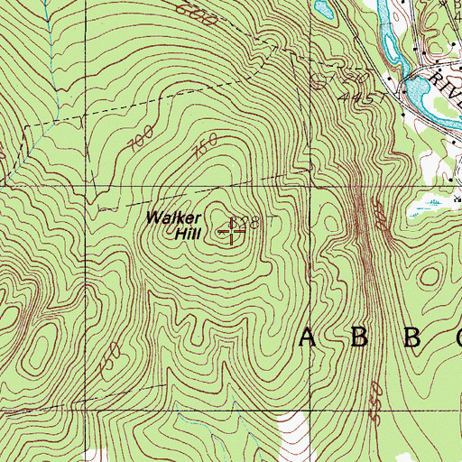Topographic Map of Walker Hill, ME