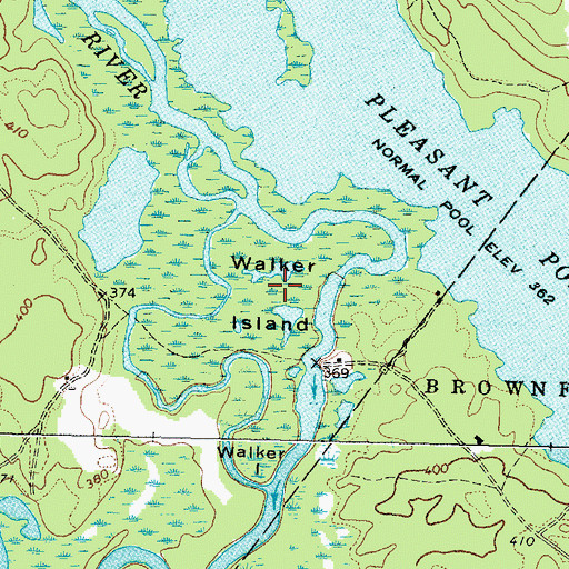 Topographic Map of Walker Island, ME