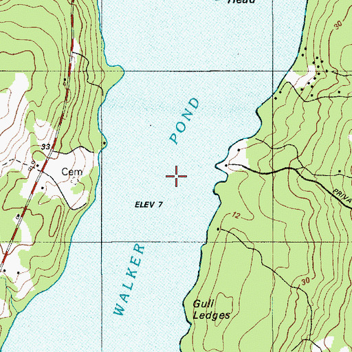 Topographic Map of Walker Pond, ME