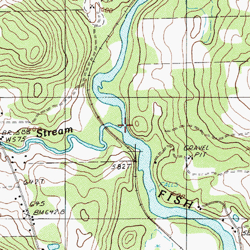 Topographic Map of Wallagrass Stream, ME