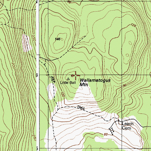 Topographic Map of Wallamatogus Mountain, ME