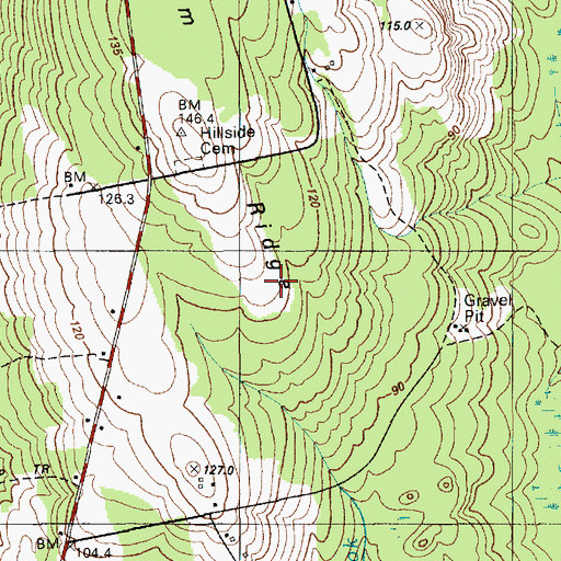 Topographic Map of Waltham Ridge, ME