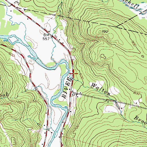 Topographic Map of Walton Brook, ME