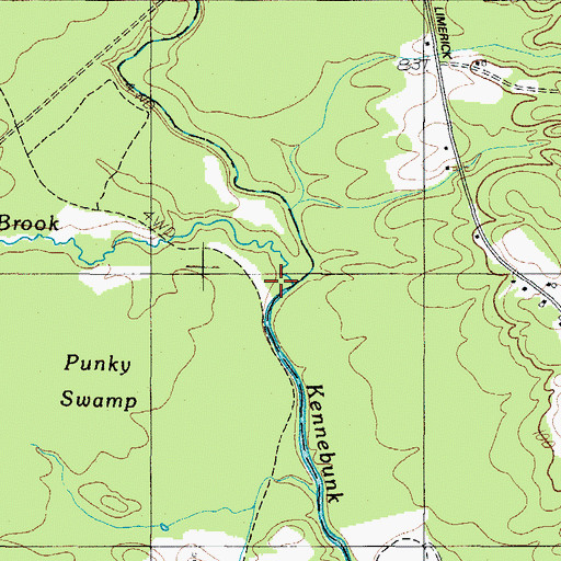 Topographic Map of Ward Brook, ME