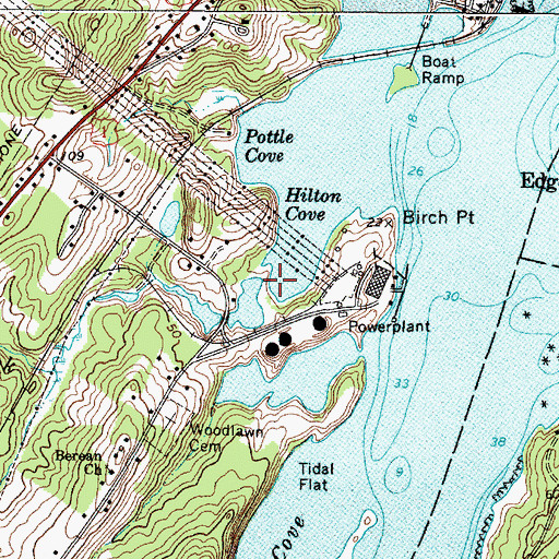 Topographic Map of Ward Brook, ME