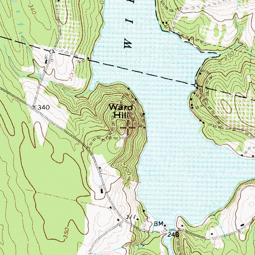 Topographic Map of Ward Hill, ME