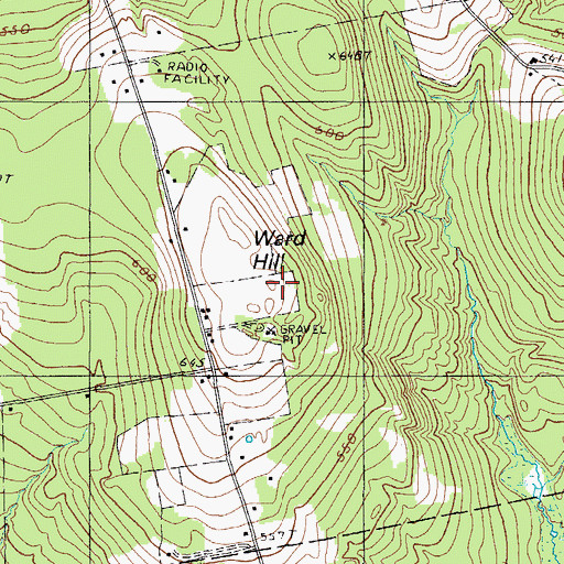 Topographic Map of Ward Hill, ME