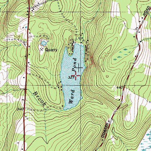 Topographic Map of Ward Pond, ME