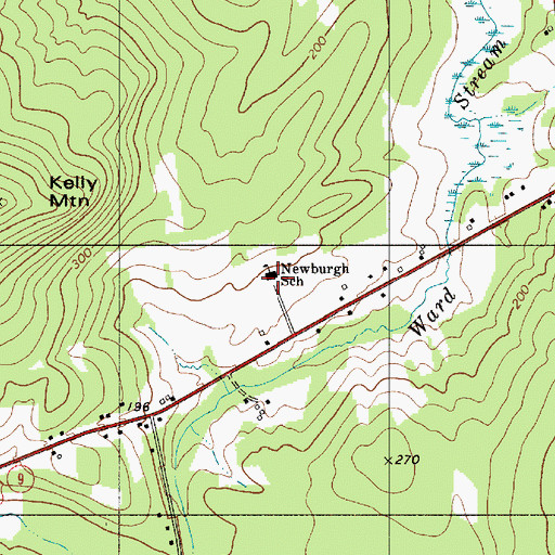 Topographic Map of Newburgh Elementary School, ME