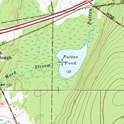 Topographic Map of Ward Stream, ME