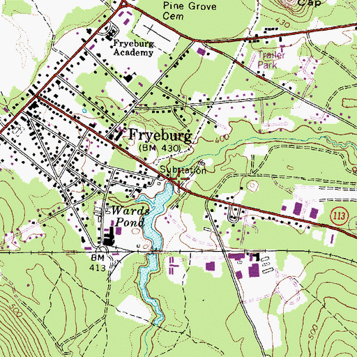 Topographic Map of Wards Pond, ME
