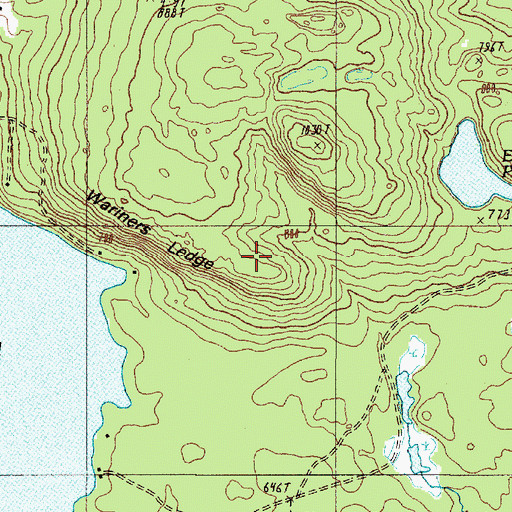 Topographic Map of Wariners Ledges, ME