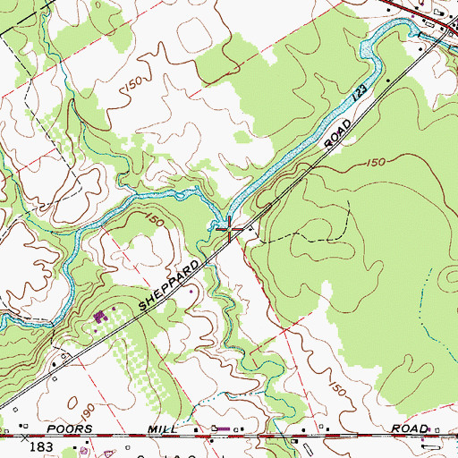 Topographic Map of Warren Brook, ME