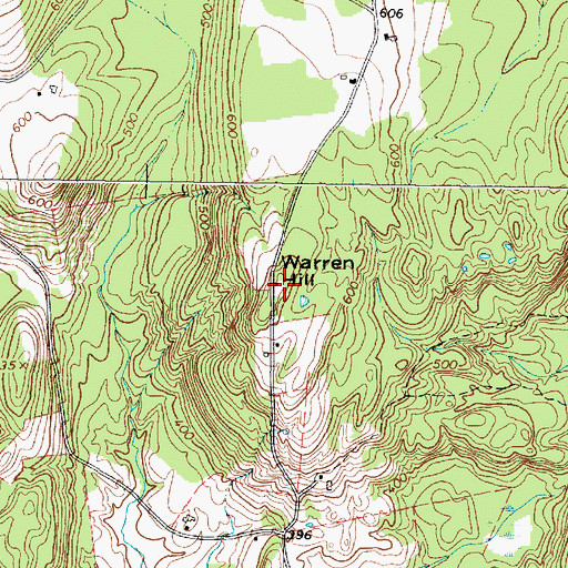 Topographic Map of Warren Hill, ME
