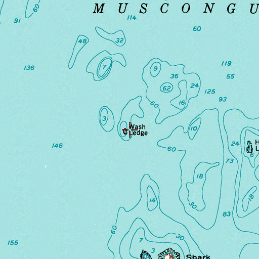Topographic Map of Wash Ledge, ME