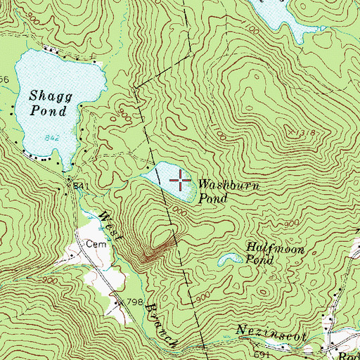 Topographic Map of Washburn Pond, ME