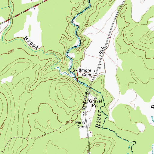Topographic Map of Washington Brook, ME
