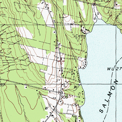 Topographic Map of Washington School, ME