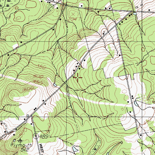 Topographic Map of Washington School, ME