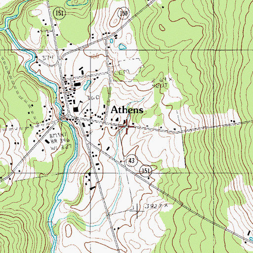 Topographic Map of Washington School, ME