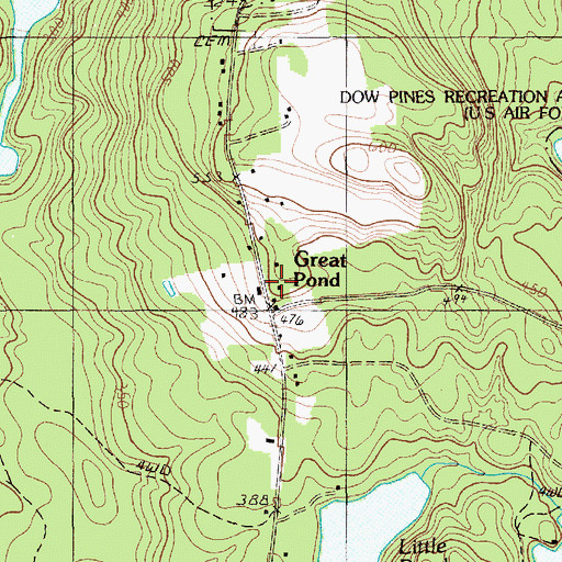 Topographic Map of Washington School, ME
