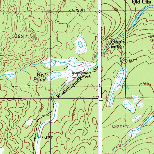 Topographic Map of Wassataquoik Tote Road, ME